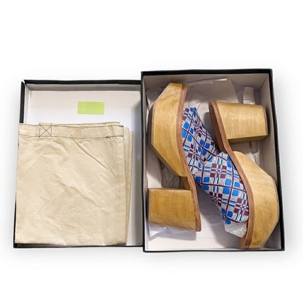 New in Box, Rachel Comey Jibe Clog in Blue multi print leather,  Size 10 - Picture 14 of 14
